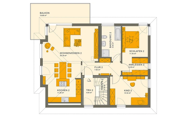 Living Haus - Musterhaus SOLUTION 204 V6 Obergeschoss