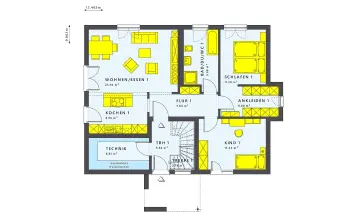 Grundriss Stadtvilla / Villa SOLUTION 204 V6 L von Living Haus