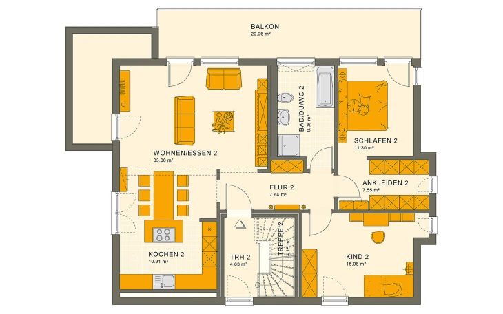 Living Haus - Musterhaus SOLUTION 204 V8 Obergeschoss