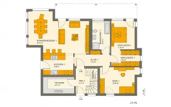 Grundriss Kubushaus SOLUTION 204 V8 L von Living Haus