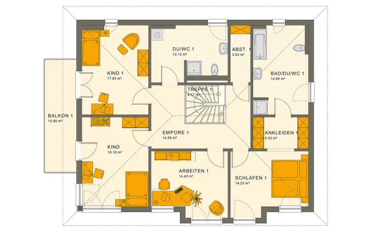 Living Haus - Musterhaus SOLUTION 230 V6 Obergeschoss