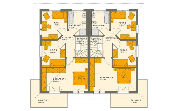Living Haus - Musterhaus SOLUTION 242 V6 Obergeschoss