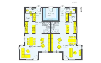 Grundriss Walmdach SOLUTION 242 V6 von Living Haus