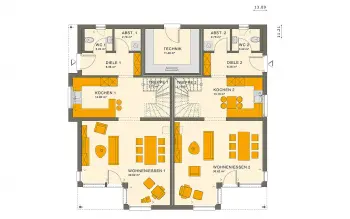 Grundriss Kubushaus SOLUTION 242 V7 von Living Haus