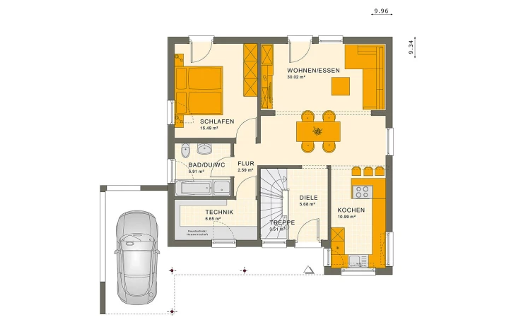 Living Haus - Musterhaus SOLUTION 78 V10 Erdgeschoss