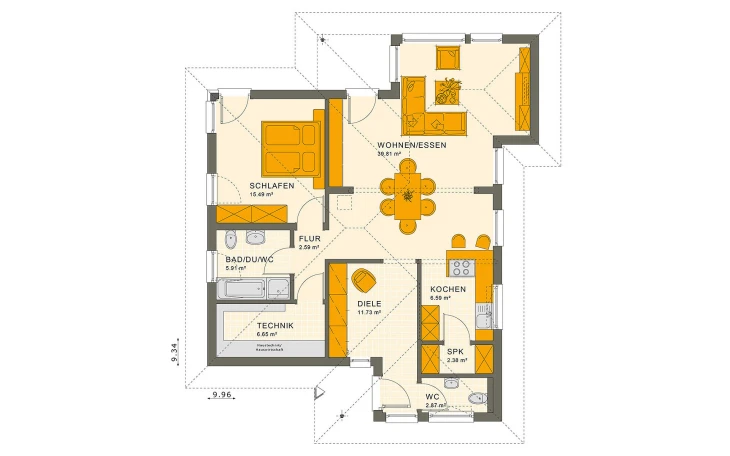 Living Haus - Musterhaus SOLUTION 78 V8 Erdgeschoss