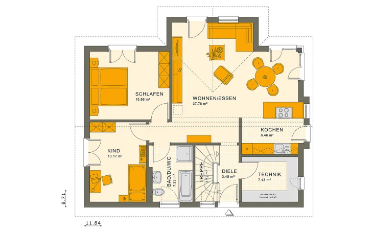 Living Haus - Musterhaus SOLUTION 87 V2 Erdgeschoss