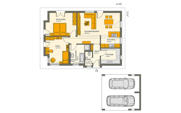 Living Haus - Musterhaus SOLUTION 87 V3 Erdgeschoss