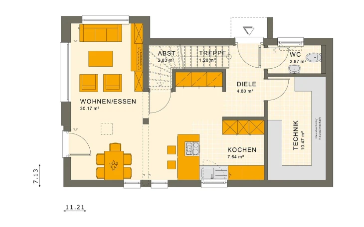 Living Haus - Musterhaus SUNSHINE 112 V3 Erdgeschoss