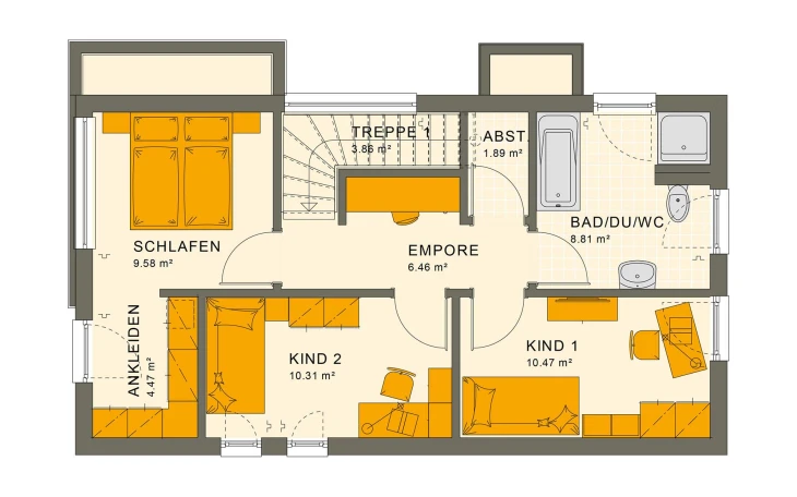 Living Haus - Musterhaus SUNSHINE 112 V3 Obergeschoss
