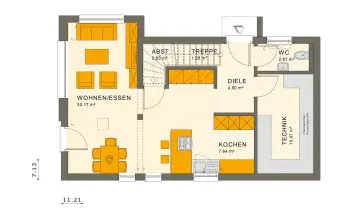 Grundriss Kubushaus SUNSHINE 112 V3 von Living Haus