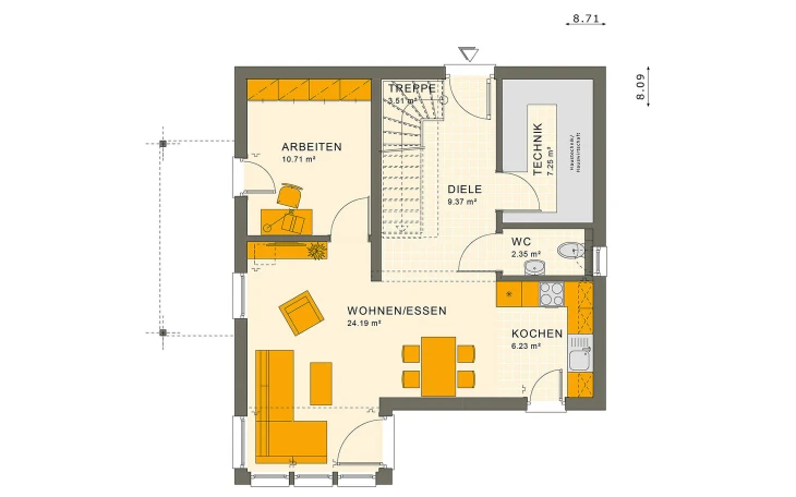 Living Haus - Musterhaus SUNSHINE 113 V2 Erdgeschoss