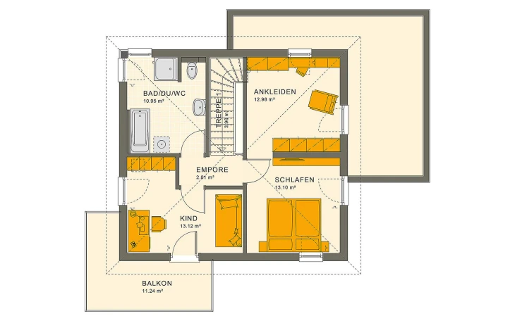 Living Haus - Musterhaus SUNSHINE 113 V7 Obergeschoss