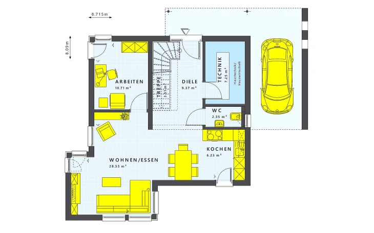 Living Haus - Musterhaus SUNSHINE 113 V7 Erdgeschoss