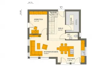 Grundriss Kubushaus SUNSHINE 113 V8 von Living Haus