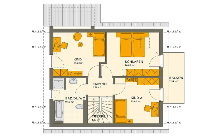 Living Haus - Musterhaus SUNSHINE 125 V2 Dachgeschoss