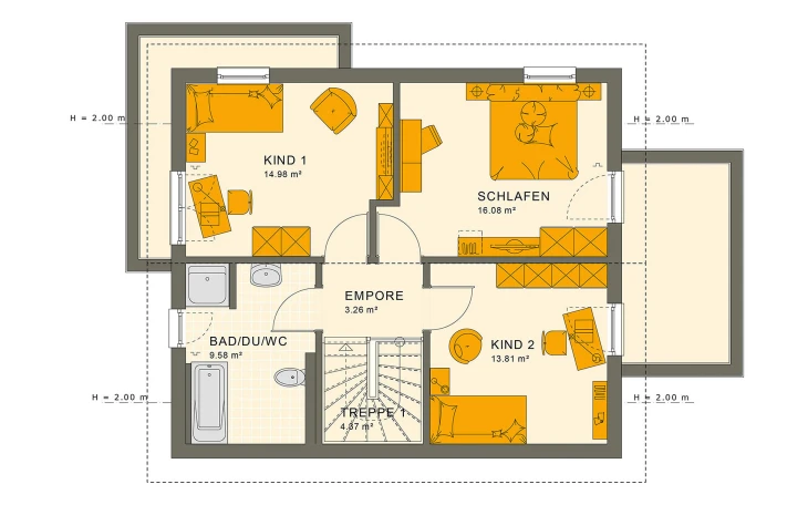 Living Haus - Musterhaus SUNSHINE 125 V5 Dachgeschoss