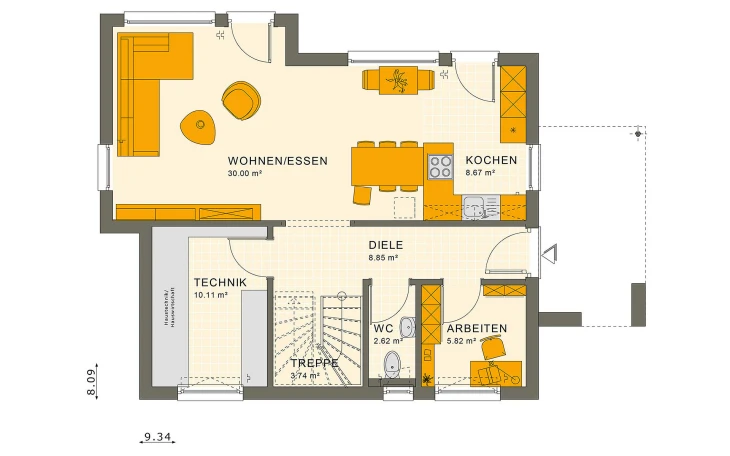 Living Haus - Musterhaus SUNSHINE 125 V5 Erdgeschoss