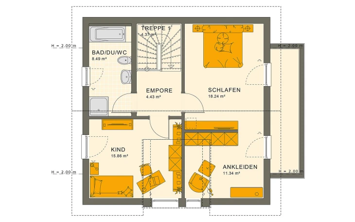 Living Haus - Musterhaus SUNSHINE 126 V5 Dachgeschoss