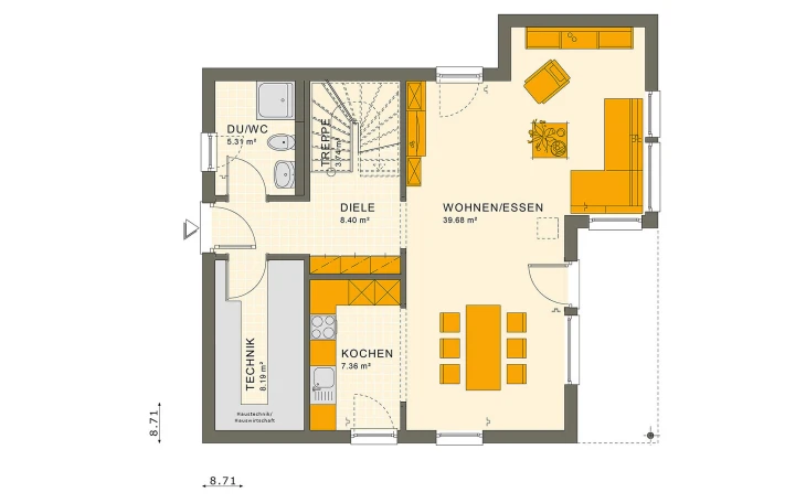 Living Haus - Musterhaus SUNSHINE 126 V7 Erdgeschoss