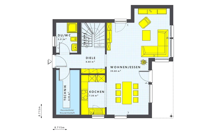 Living Haus - Musterhaus SUNSHINE 126 V7 Erdgeschoss