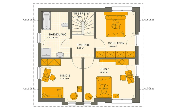 Living Haus - Musterhaus SUNSHINE 136 V4 Dachgeschoss