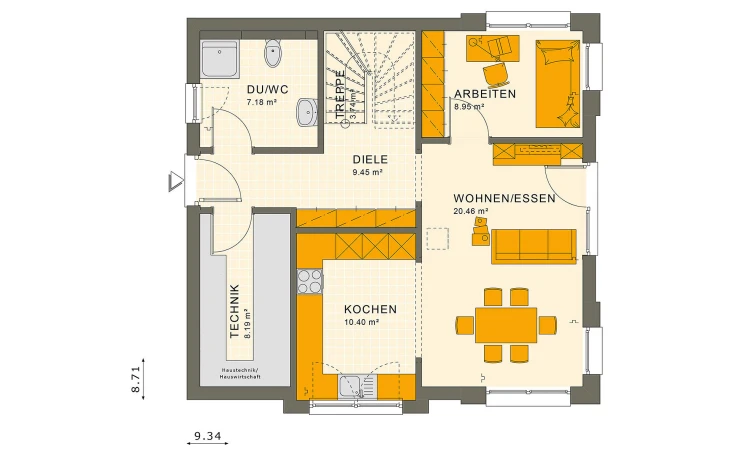 Living Haus - Musterhaus SUNSHINE 136 V5 Erdgeschoss