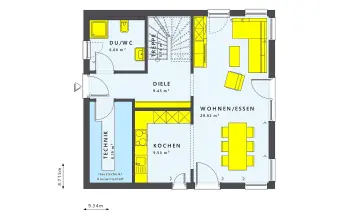 Grundriss Satteldach SUNSHINE 136 V5 von Living Haus