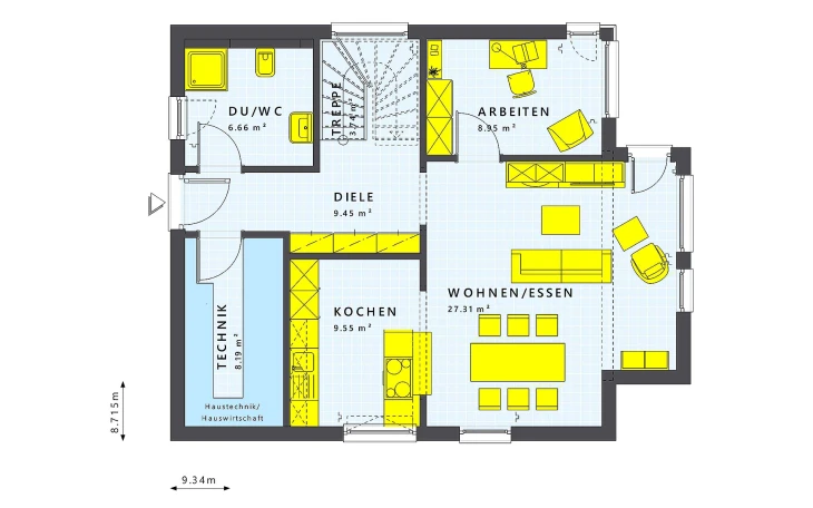 Living Haus - Musterhaus SUNSHINE 136 V7 Erdgeschoss