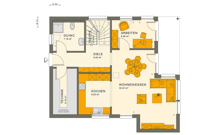 Living Haus - Musterhaus SUNSHINE 136 V8 Erdgeschoss