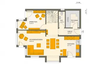 Grundriss Familienhaus SUNSHINE 143 V4 von Living Haus
