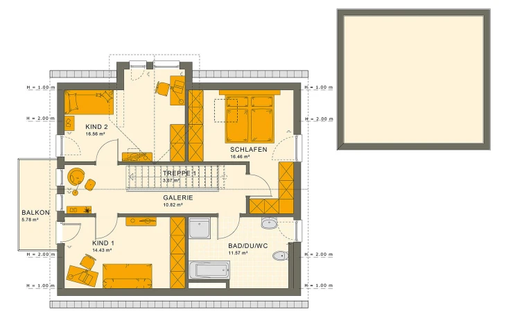 Living Haus - Musterhaus SUNSHINE 144 V3 Dachgeschoss