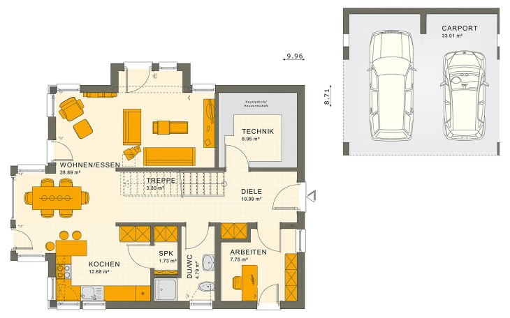 Living Haus - Musterhaus SUNSHINE 144 V3 Erdgeschoss