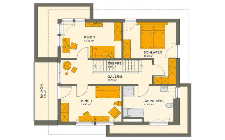 Living Haus - Musterhaus SUNSHINE 144 V6 Dachgeschoss