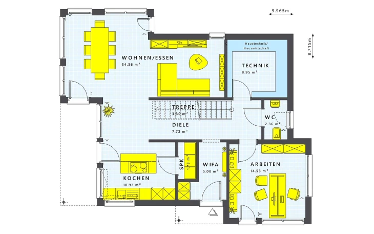 Living Haus - Musterhaus SUNSHINE 144 V6 Erdgeschoss