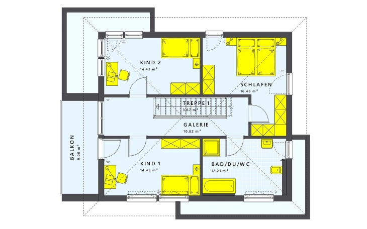 Living Haus - Musterhaus SUNSHINE 144 V6 Dachgeschoss