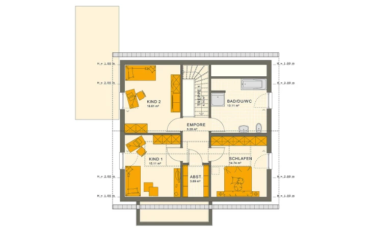 Living Haus - Musterhaus SUNSHINE 151 V2 Dachgeschoss