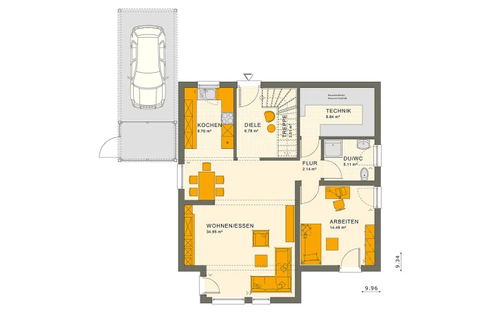 Living Haus - Musterhaus SUNSHINE 151 V2 Erdgeschoss