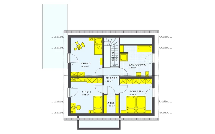 Living Haus - Musterhaus SUNSHINE 151 V2 Dachgeschoss