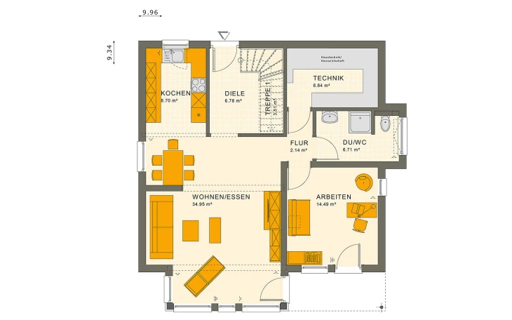 Living Haus - Musterhaus SUNSHINE 151 V8 Erdgeschoss