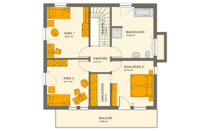 Living Haus - Musterhaus SUNSHINE 151 V8 Obergeschoss