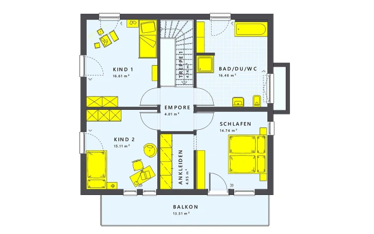 Living Haus - Musterhaus SUNSHINE 151 V8 Obergeschoss