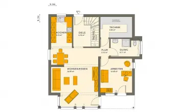 Grundriss Kubushaus SUNSHINE 151 V8 von Living Haus