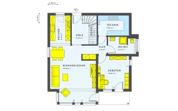 Grundriss Kubushaus SUNSHINE 151 V8 von Living Haus