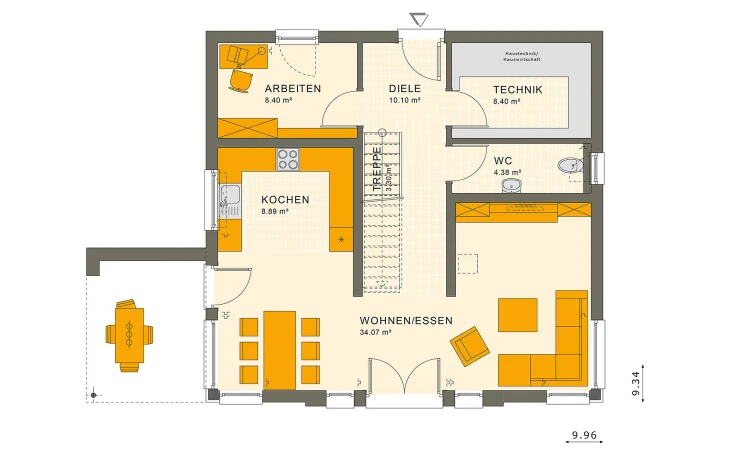 Living Haus - Musterhaus SUNSHINE 154 V2 Erdgeschoss