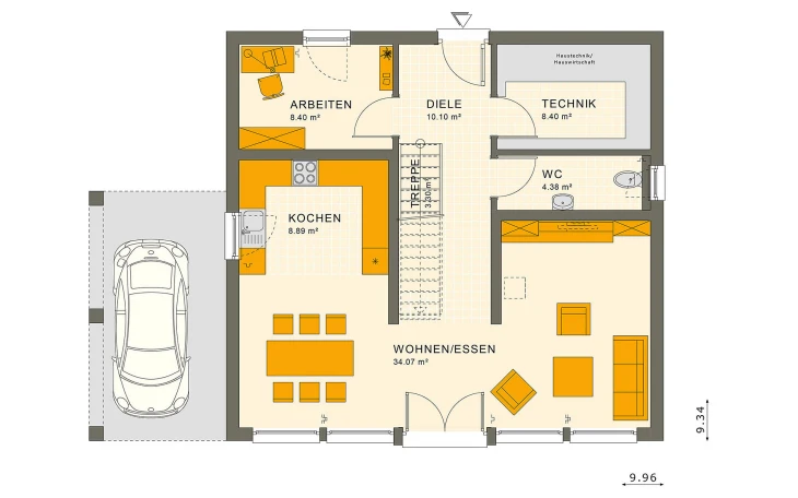 Living Haus - Musterhaus SUNSHINE 154 V7 Erdgeschoss