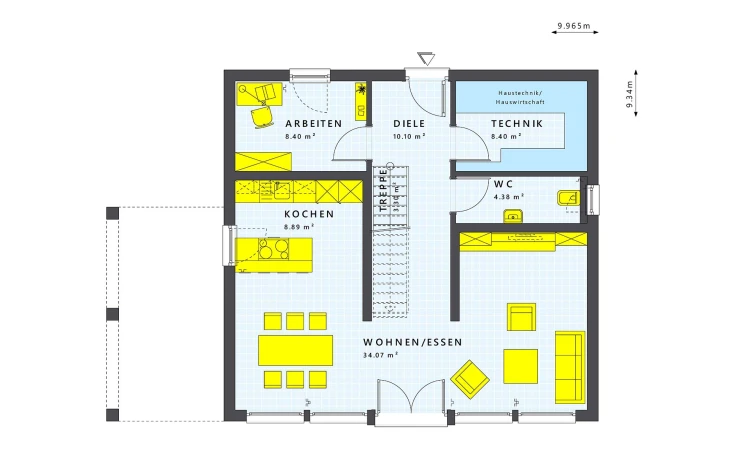 Living Haus - Musterhaus SUNSHINE 154 V7 Erdgeschoss