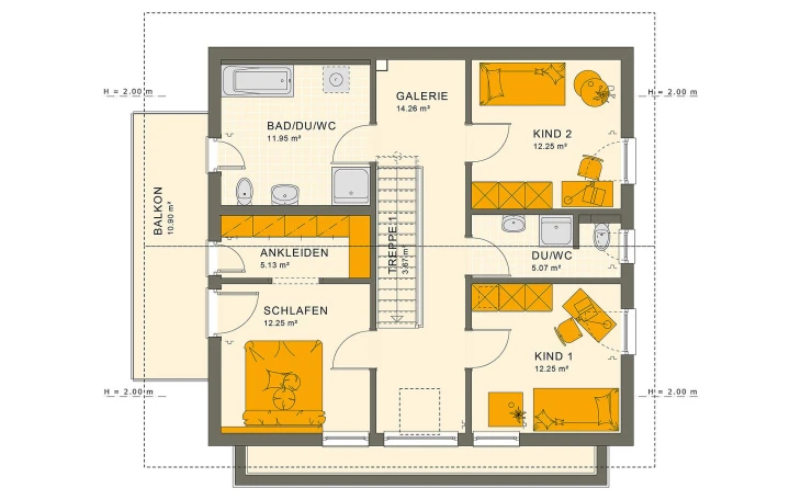 Living Haus - Musterhaus SUNSHINE 154 V4 Dachgeschoss