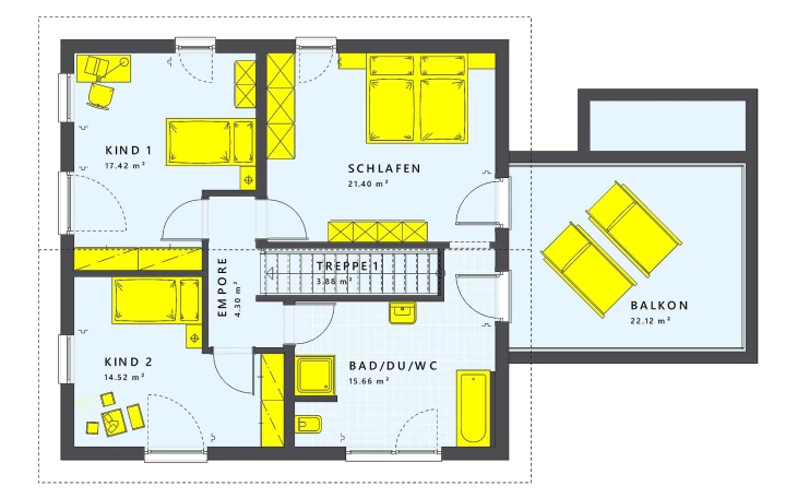 Living Haus - Musterhaus SUNSHINE 157 Fellbach Obergeschoss