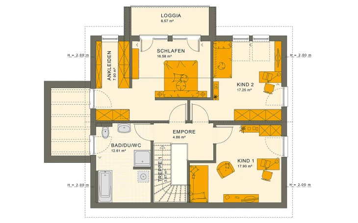 Living Haus - Musterhaus SUNSHINE 165 V5 Dachgeschoss